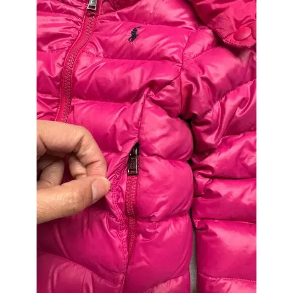 Polo Ralph Lauren Toddler Girl's 2/2T Water-Repellent 650 Fill‎ Down Jacket Pink - Picture 6 of 13